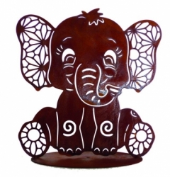 Elefant "Baby" | H. 26 cm | Edelrost Figur